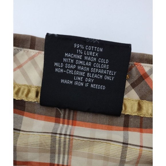 South Pole Button Down Men's Brown and Gold Plaid Short Sleeve Shirt (L) - Picture 6 of 8